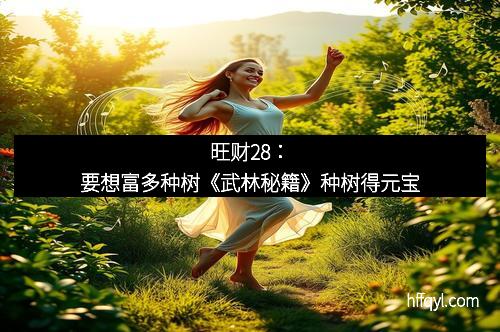旺财28：要想富多种树《武林秘籍》种树得元宝